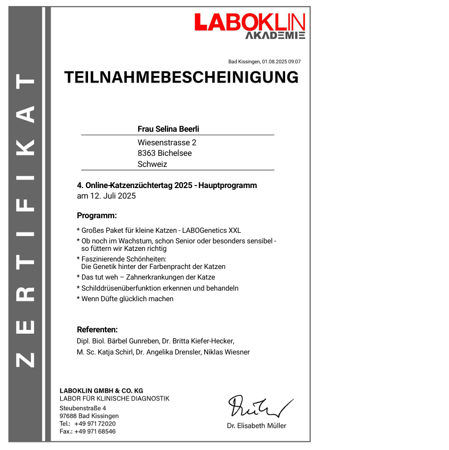 Katzenzüchterseminar von Laboklin