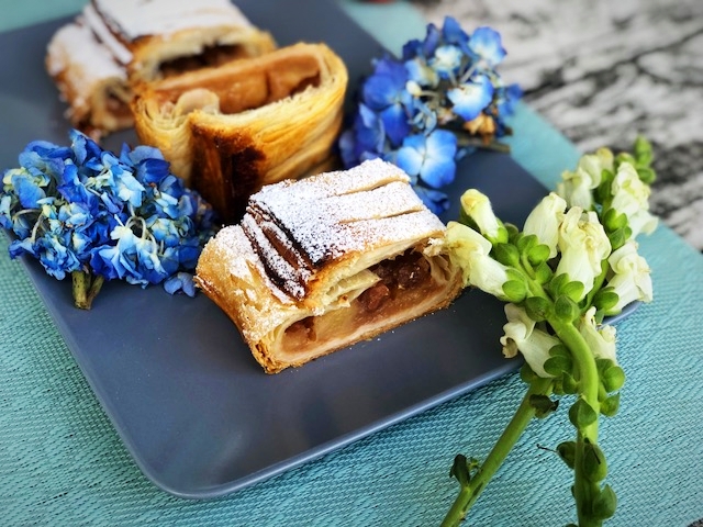 leichter Apfelstrudel aus Blaetterteig l Apfelkuechlein aus 7 Zutaten