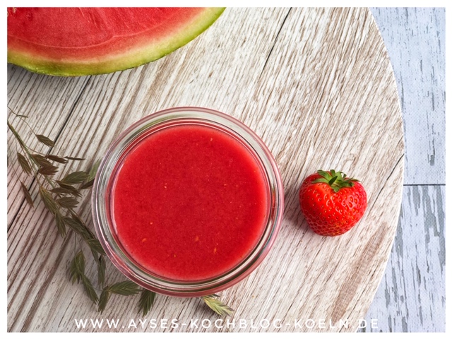 mein Straw-Melone Smoothie l die beste Erfrischung im Sommer l Melonen Erdbeer Smoothie