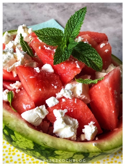 Wassermelonen Salat mit Feta l Karpuz Kan