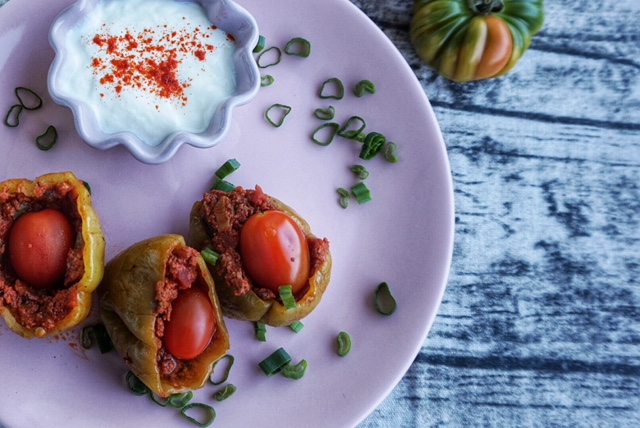 gefuellte tuerkische Paprika im Topf l low carb gefuellte Paprika l dolma