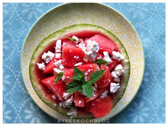 Wassermelonen Salat mit Feta l Karpuz Kan