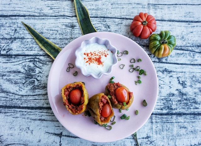 gefuellte tuerkische Paprika im Topf l low carb gefuellte Paprika l dolma