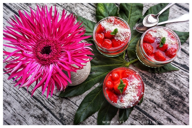 Erdbeertraum Dessert im Glas l Erdbeer-Kuchen aus dem Glas ohne Backen l Strawberry Sadness