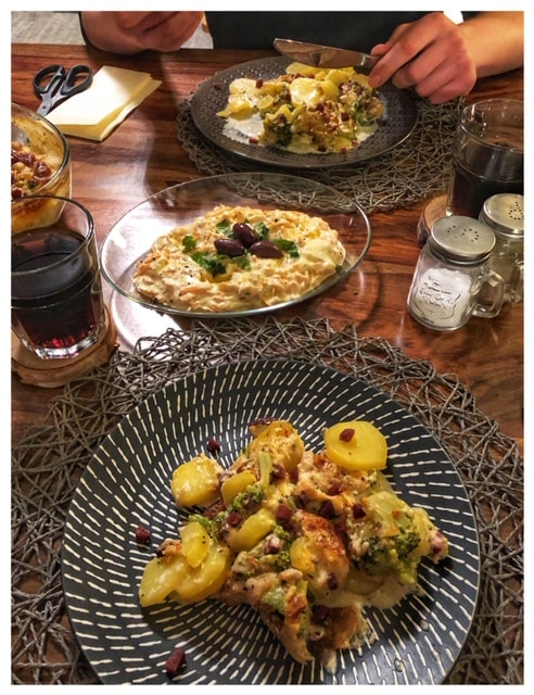 Tuerkischer Kartoffelauflauf mit Sucuk und Brokkoli