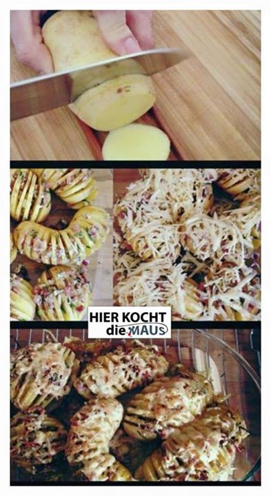 Kartoffelfächer - sliced potatoes