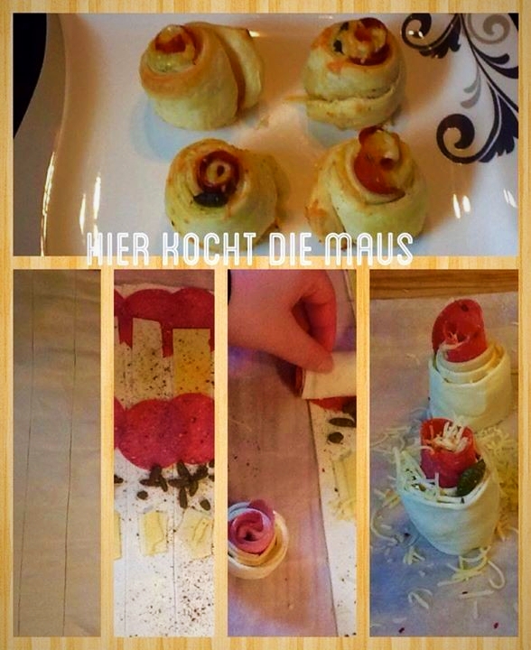 Frühstücksrosen mit Salami und Käse