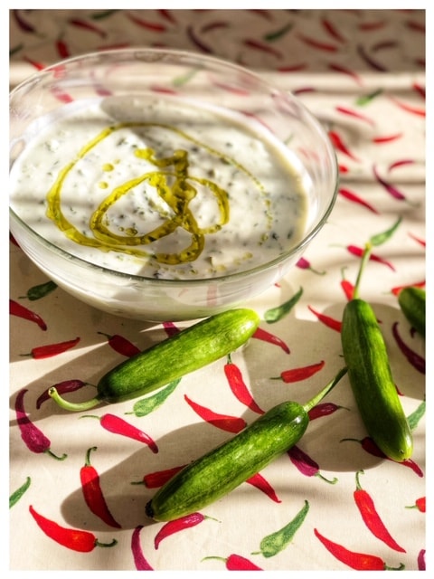 Cacik l Tuerkischer Joghurt Dip mit Gurken l Tuerkische Tsatsiki