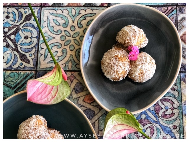Tuerkische Kekse mit Sesam und Kokosnussraspeln l Kurabiye Rezept deutsch
