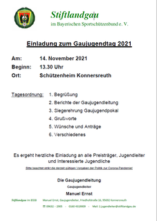 Einladung zum Gaujugendtag 2021