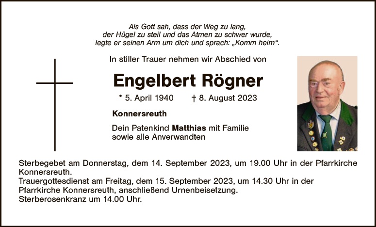 Stiftlandgau trauert um Ehrenmitglied Engelbert Rögner