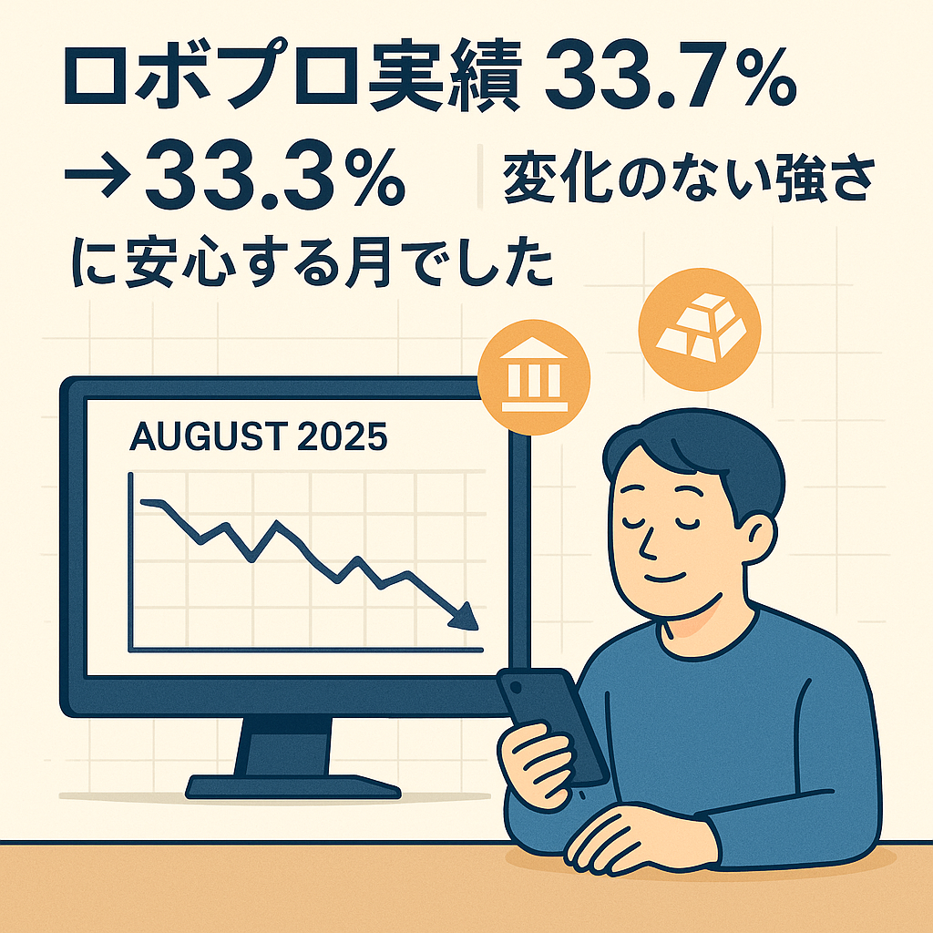 【8月の結果】ロボプロ実績 33.7％ → 33.3％｜変化のない強さに安心する月でした