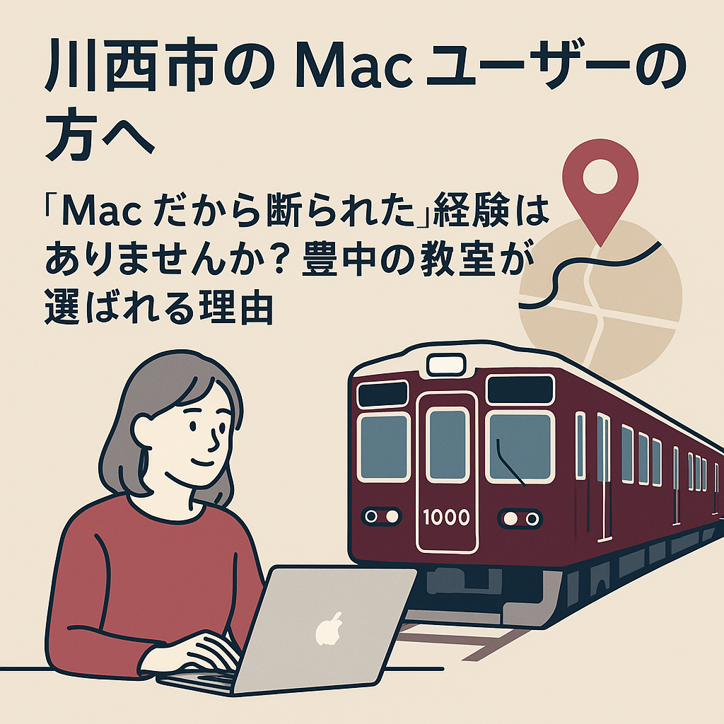 川西市のMacユーザーの方へ：「Macだから断られた」経験はありませんか？豊中の教室が選ばれる理由