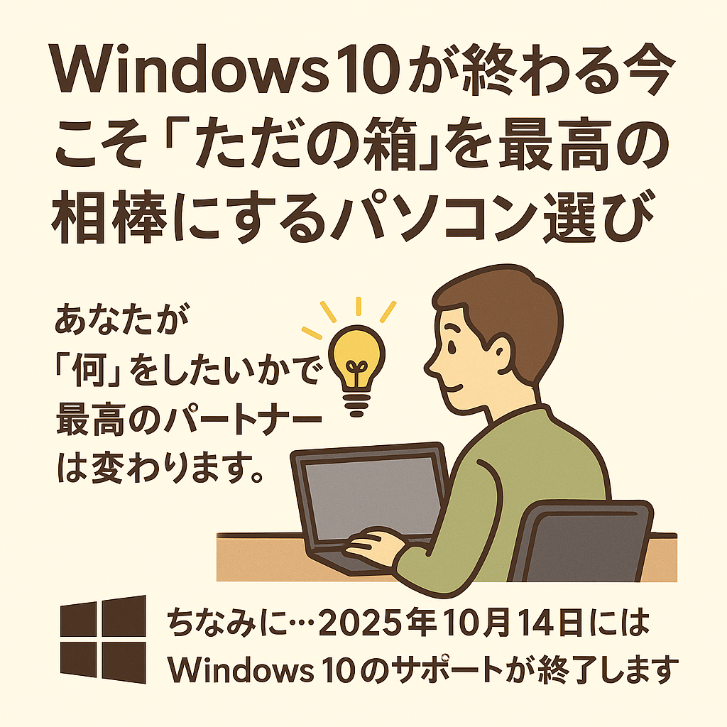 Windows10が終わる今こそ！“ただの箱”を最高の相棒にするパソコン選び