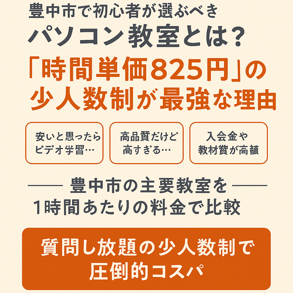 豊中市のパソコン教室料金を徹底比較