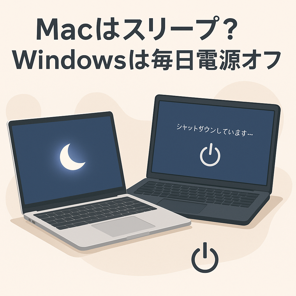 Macは電源オフしない？Windowsは毎日？