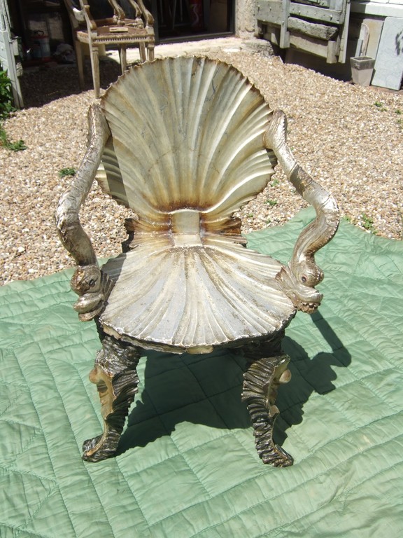 Fauteuil coquillage angleterre 18ème