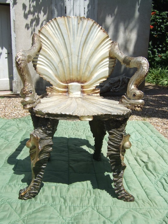 Fauteuil coquillage angleterre 18ème