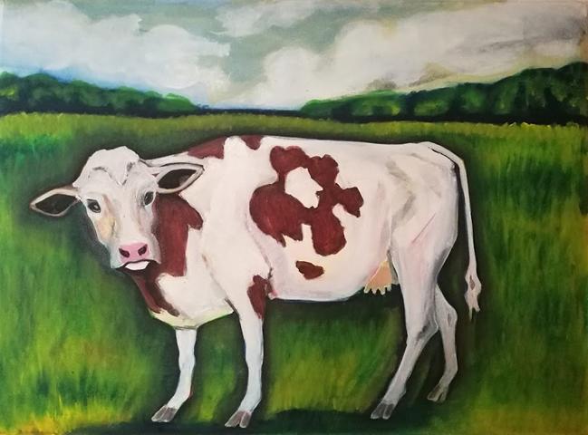 Holstein Fresian, oil on canvs, 55 x 75 cm, 2017