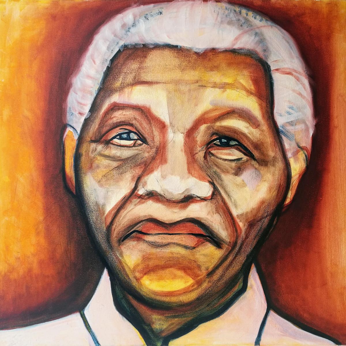 Nelson Mandela, oil on canvas, 70 x 75 cm, 2015