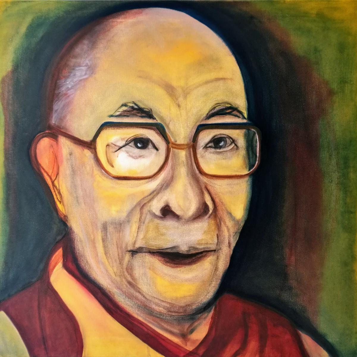 Dalai Lama, oil on canvas, 70 x 75 cm, 2015