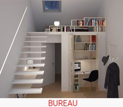 Rangement de bureau dans une chambre ou une pièce 