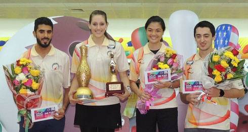 Emir Cup 2016 Winners (L-R): Yousif Falah (2nd Place), Danielle McEwan (Champion), Daphne Tan (3rd Place), and Marshall Kent (4th Place)