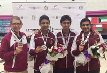 (L-R) Coach Pedro Hazeem, Jassim and Ghanim