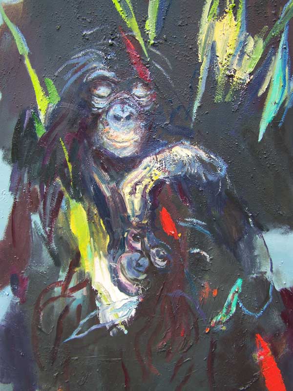 Affen, Oil on canvas, 
