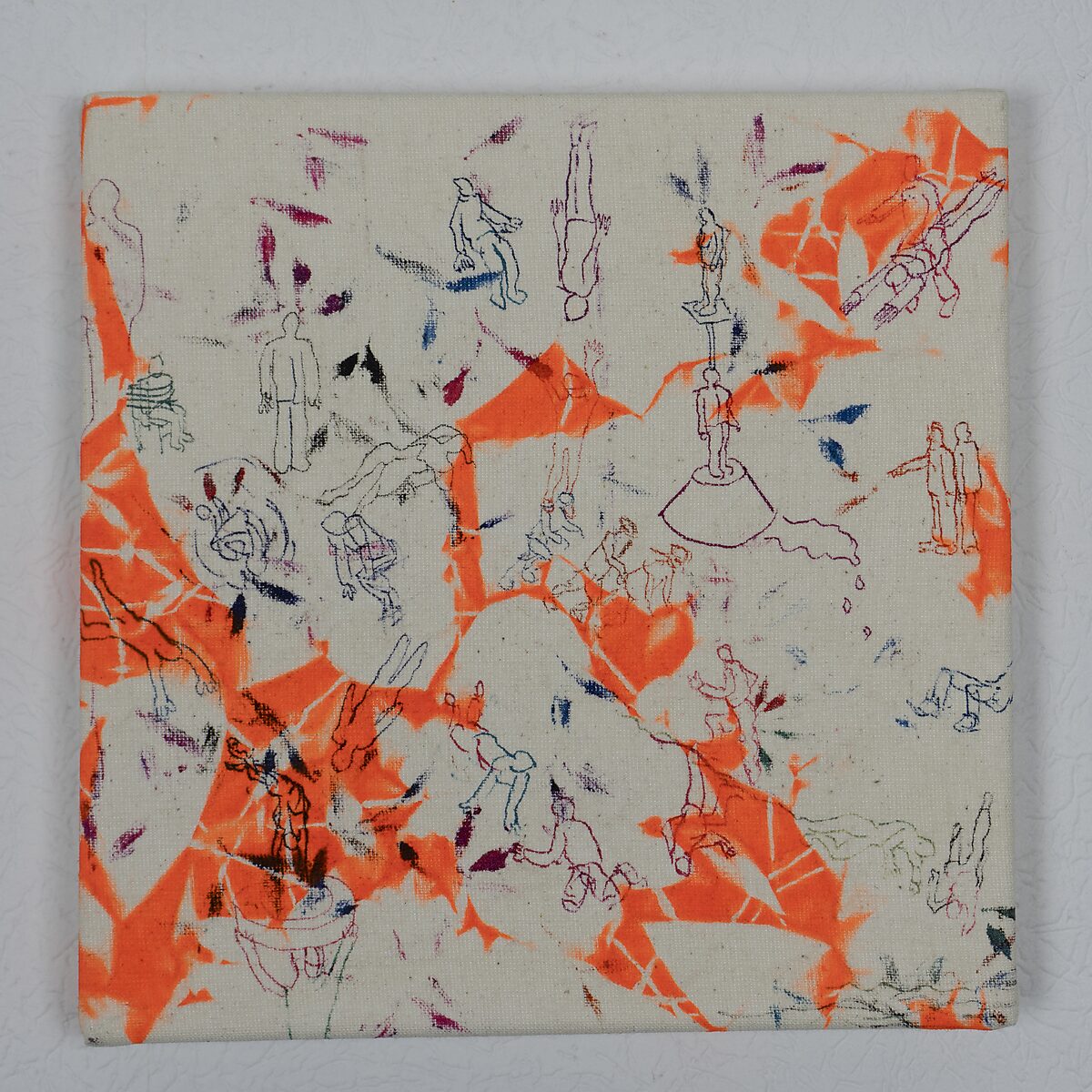 Drawings — Remaining Ink Cloths — drawing with small simple figure sketches scattered across the canvas, as if different poses or movements are being explored.
