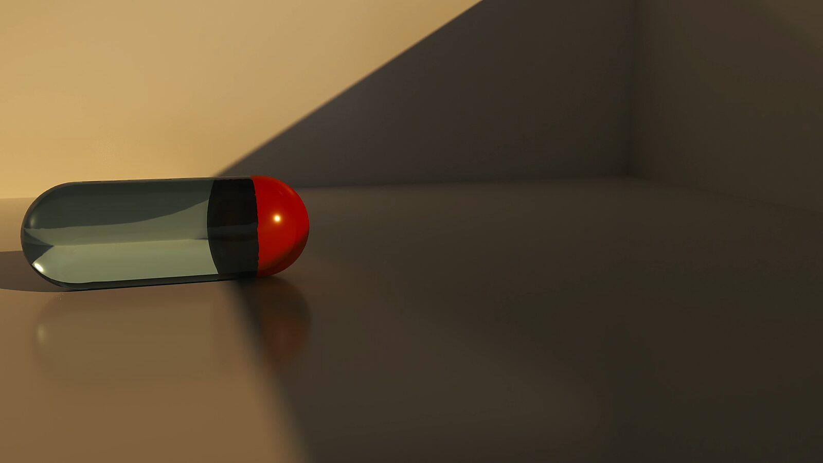 Every Movement Creates a Form No. 1 — video still in which the sphere transforms into a capsule form, as if movement extends and assumes an initial spatial direction.