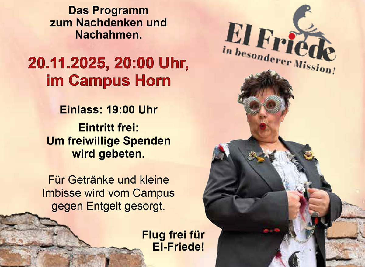 „El-Friede, die freche Friedenstaube!“