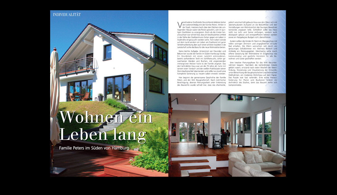 Bericht über ein Architektenhaus der Firma Wittbau ("Die Haus und Garten WELT")