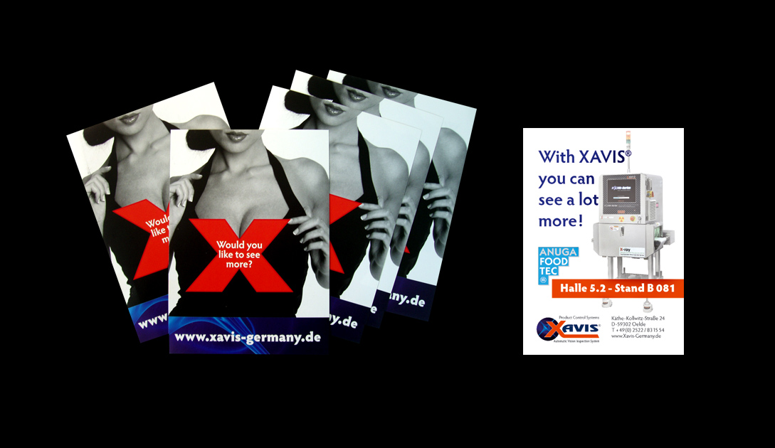  Flyer DIN-A5, Verteilung auf der "Anuga FoodTec 2012", Aussteller Xavis Germany, X-Ray Röntgenkontrollgeräte