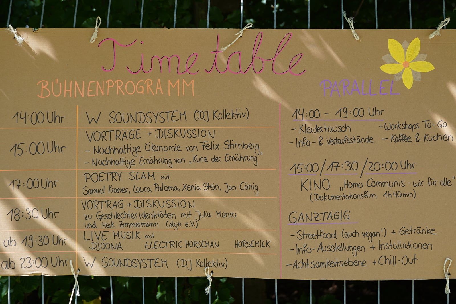 Timetable