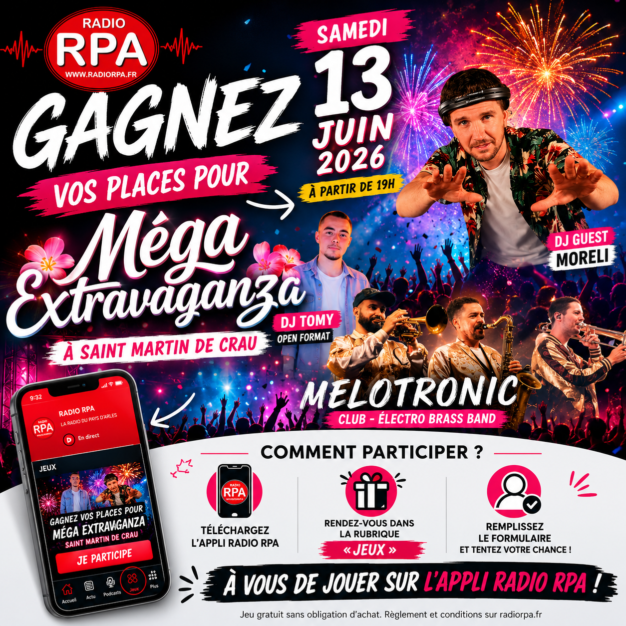 JEU RADIO RPA – Gagnez vos places pour la Méga Extravaganza à Saint-Martin-de-Crau