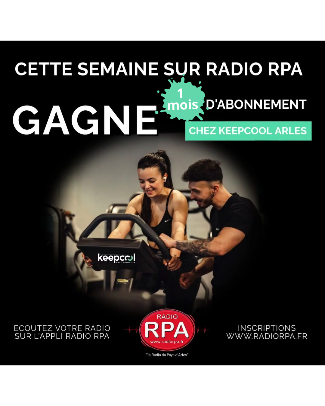 JEU Radio RPA -  KEEPCOOL ARLES - 1 mois d'abonnement offert