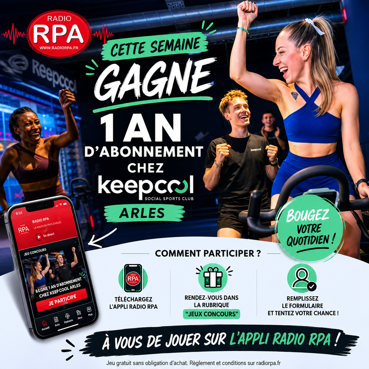 JEU RADIO RPA – Gagnez 1 an d’abonnement chez Keepcool Arles !