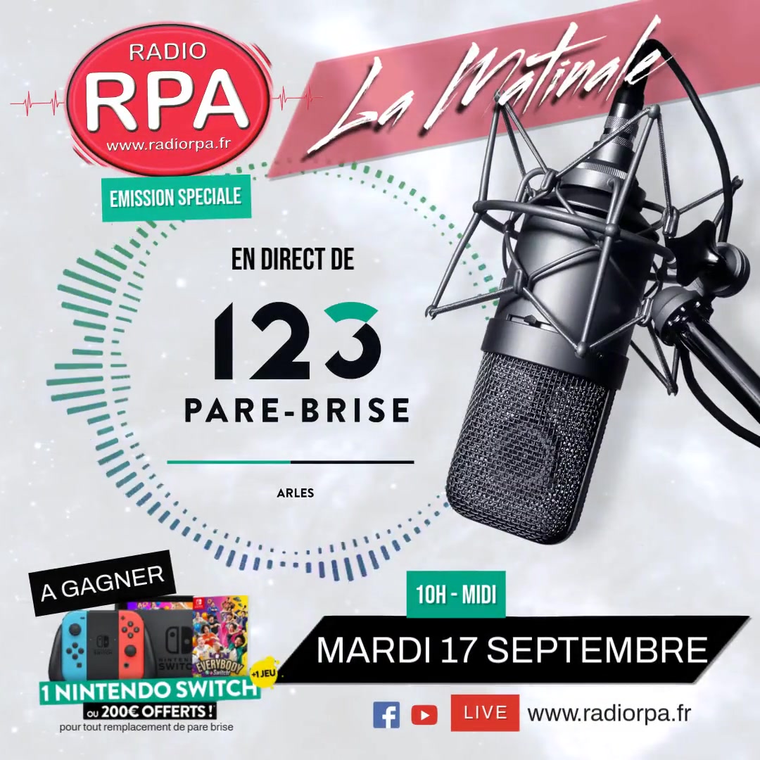 RPA en direct du centre 1,2,3 Pare Brise à Arles