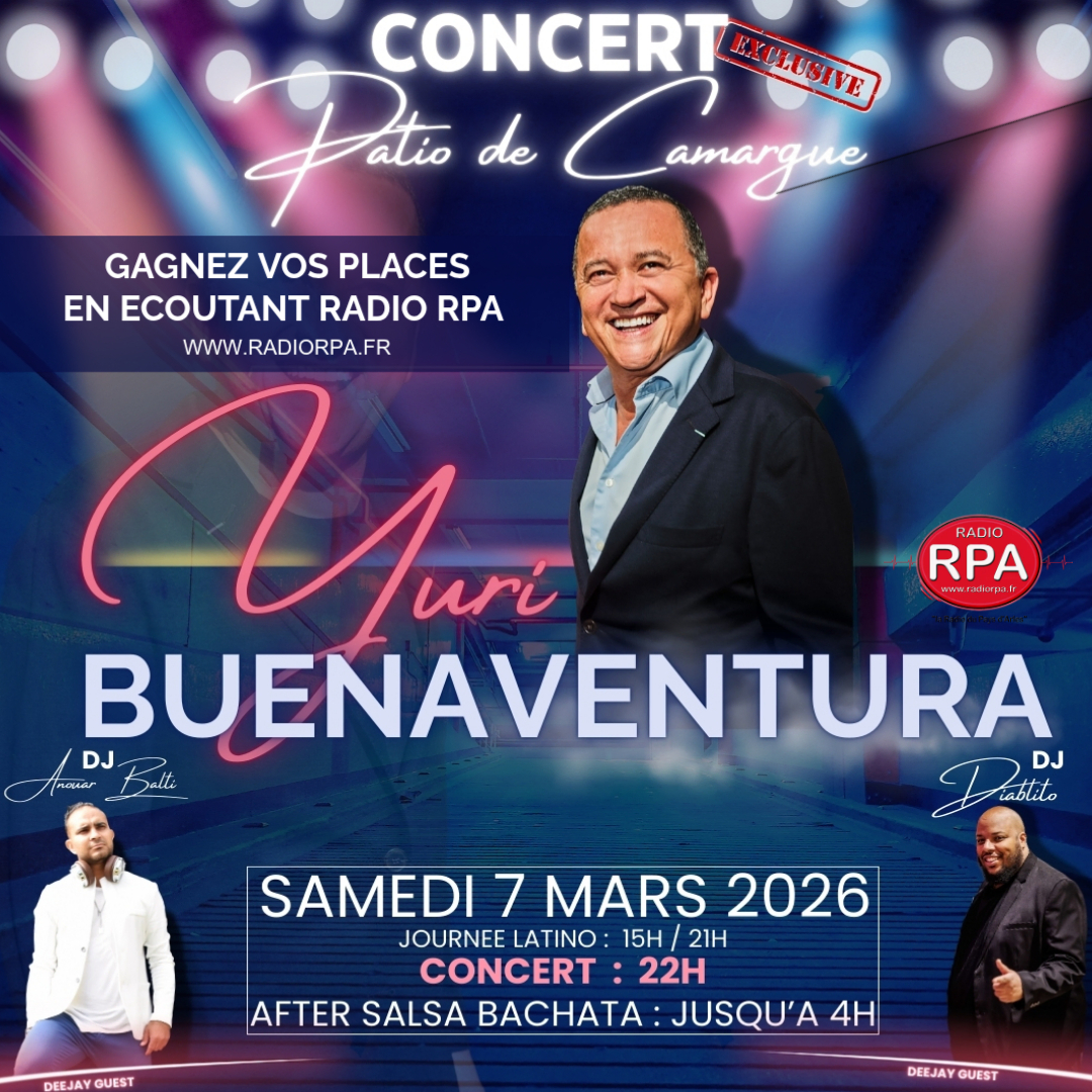 JEU YURI BUENAVENTURA AU PATIO DE CAMARGUE - Radio RPA