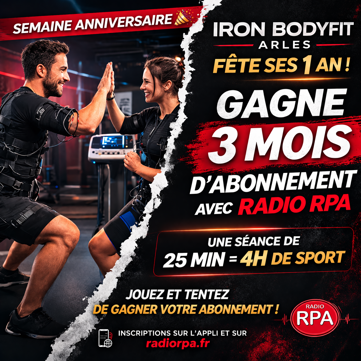 JEU RADIO RPA – Gagnez 3 mois d’abonnement chez Iron Bodyfit Arles
