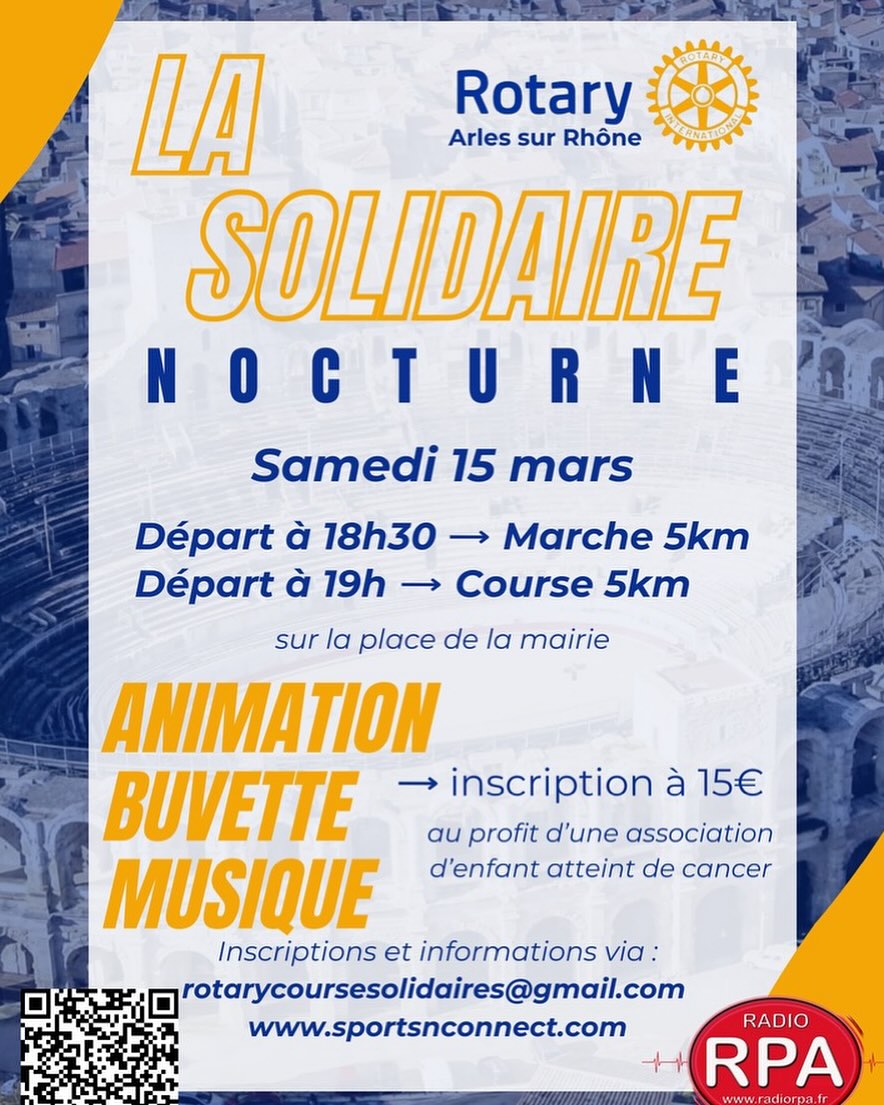 LA SOLIDAIRE NOCTURNE - Course organisé par le Rotary Arles sur Rhône