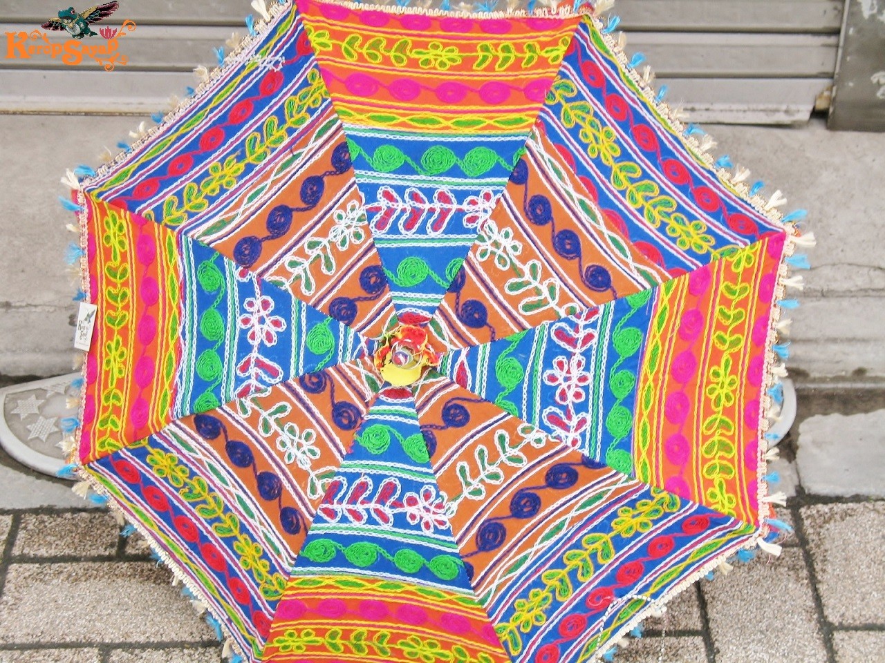 エスニック☆カラフルインド刺繍 パッチワーク日傘】 - アジアン