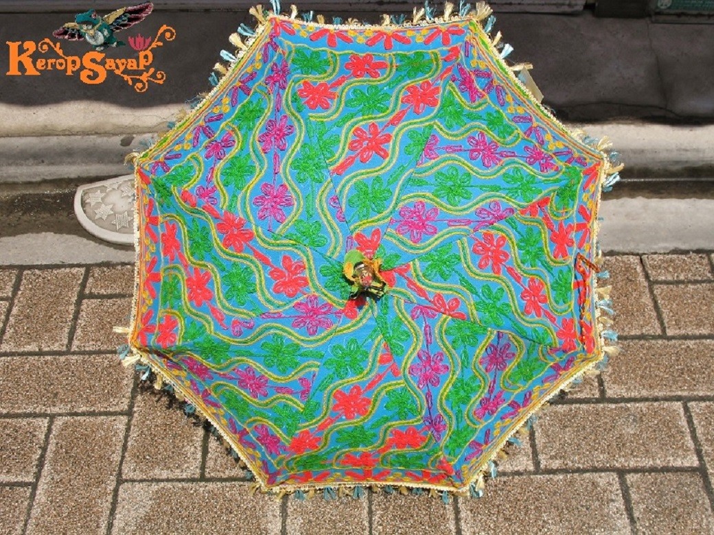 エスニック☆カラフルインド刺繍 パッチワーク日傘】 - アジアン エスニック☆カラフルインド刺繍 パッチワーク日傘】 - アジアン