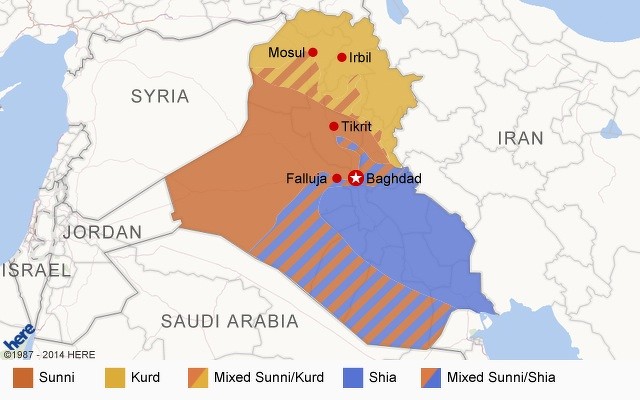 Ethnische Gruppen im Irak (Quelle: CNN, 17. August 2014)