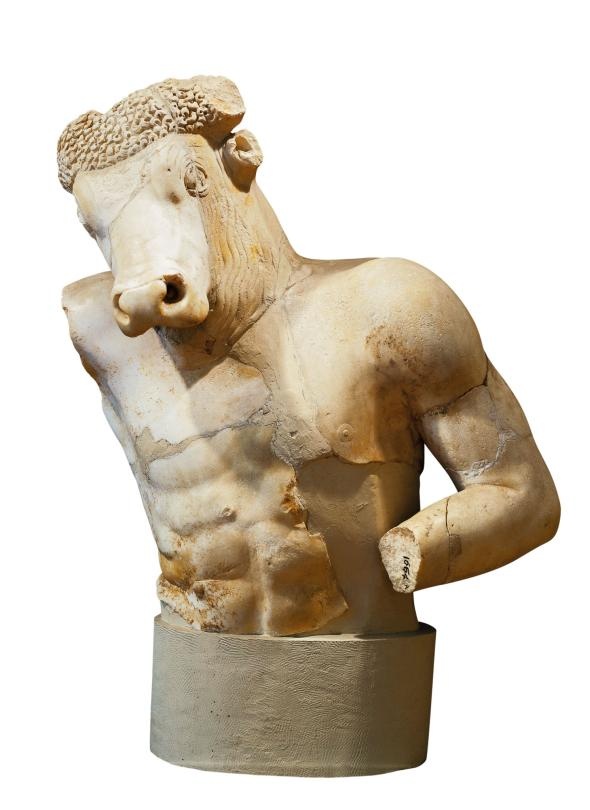 The bull-headed, human-bodied monster Minotaur