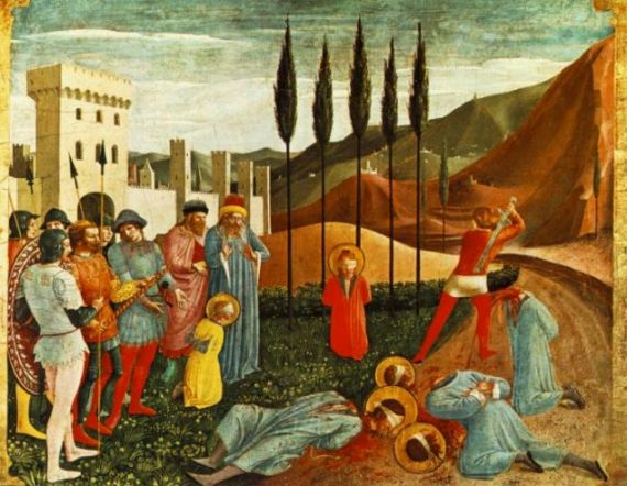 Saints Cosmas and Damian Beheaded by Fra Angelico