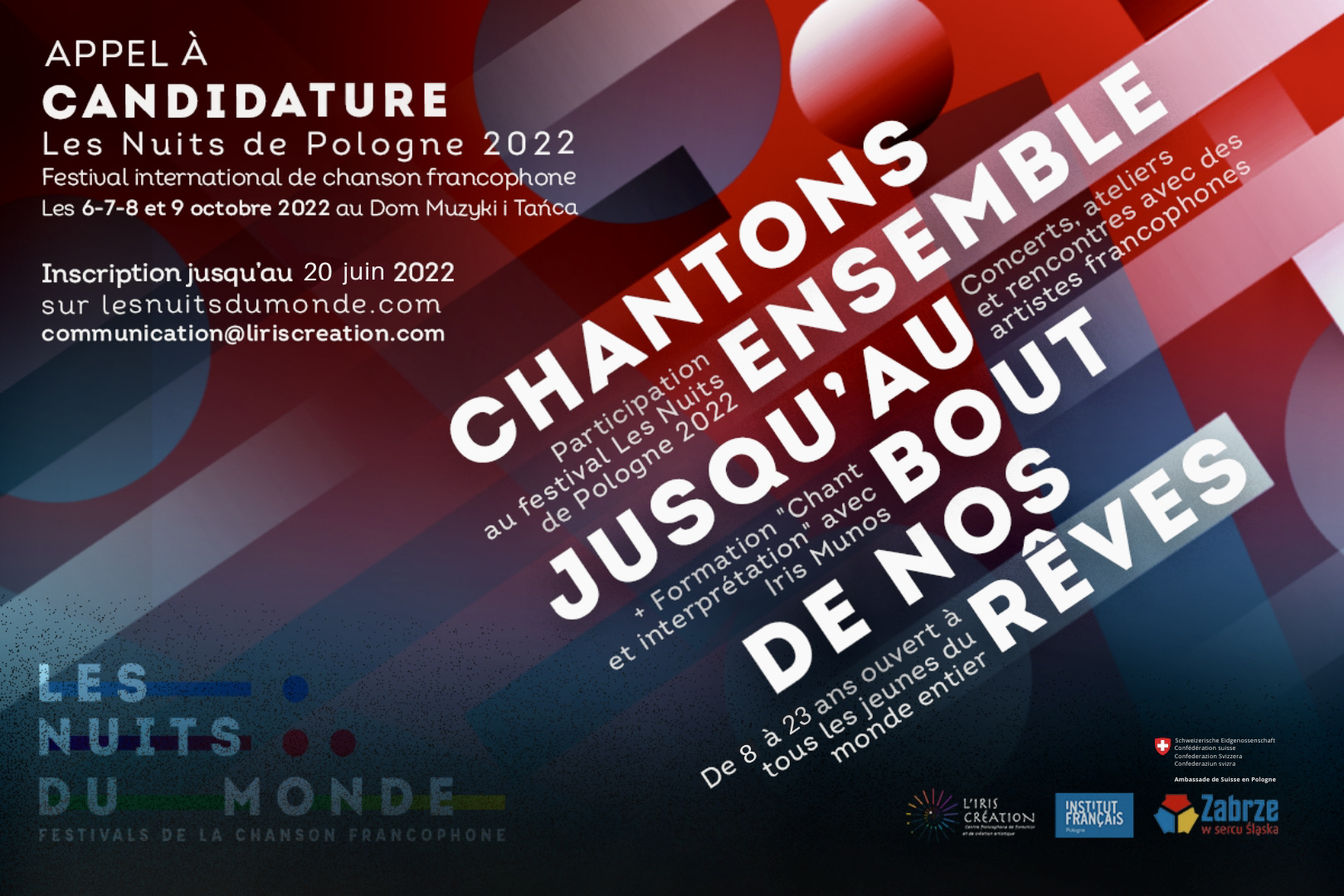 Appel à candidature : Festival international de la chanson francophone - Les Nuits de Pologne 2022