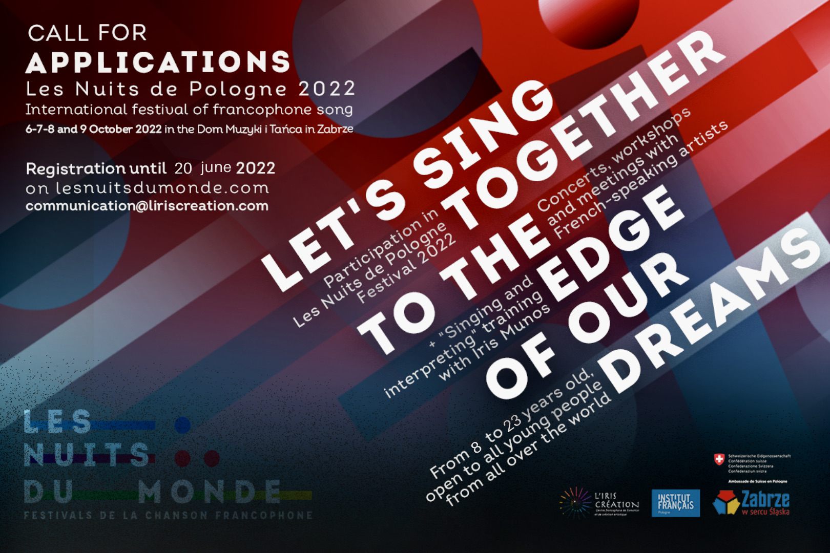 Call for applications: International Festival of Francophone Song - Les Nuits de Pologne 2022