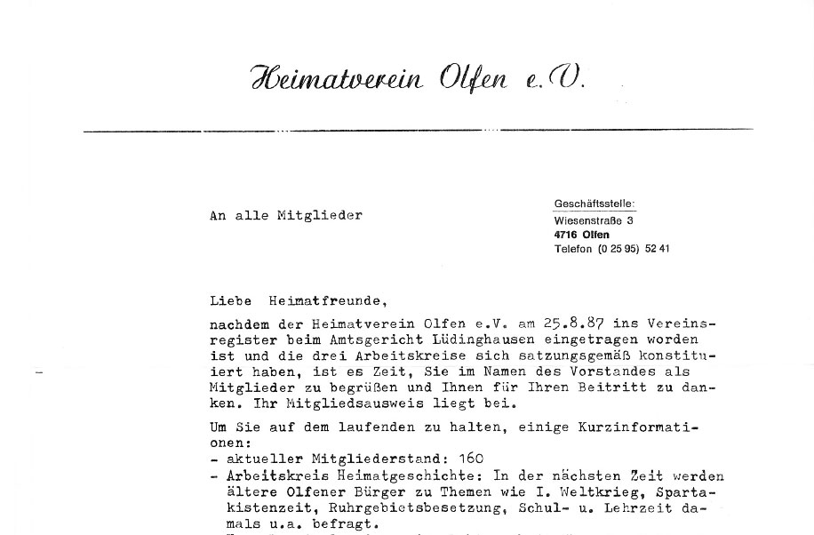 Schreiben vom 25.08.87